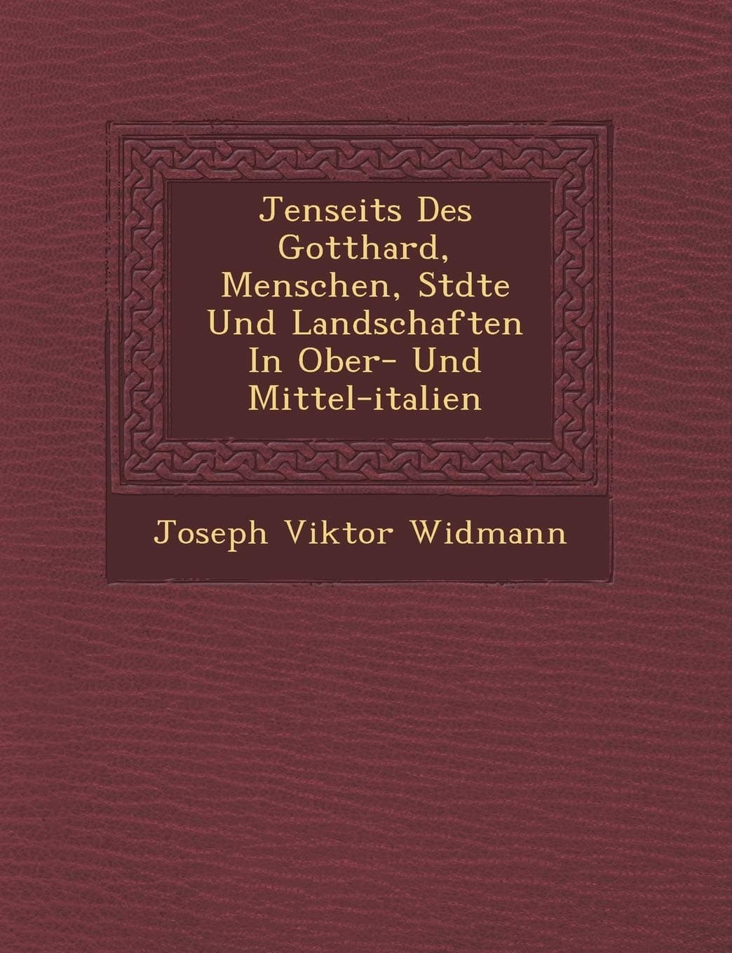 Jenseits Des Gotthard, Menschen, St Dte Und Landsc