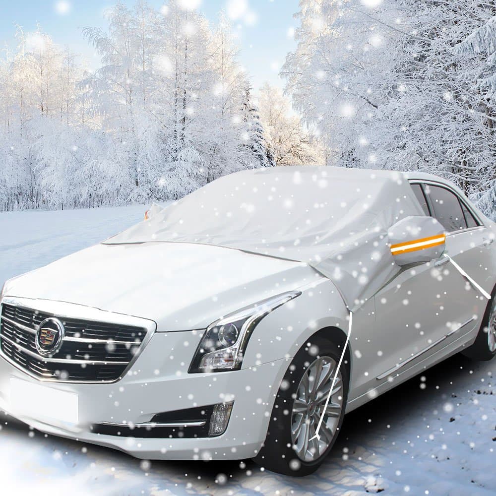 Windshield Cover, ikalula Wind Screen Cover Windshield Mirror Protection Ice Sun Frost Shatter Wind Proof in All Weather Fit for Most Car, SUV and Van - Silver ( 240*160cm )