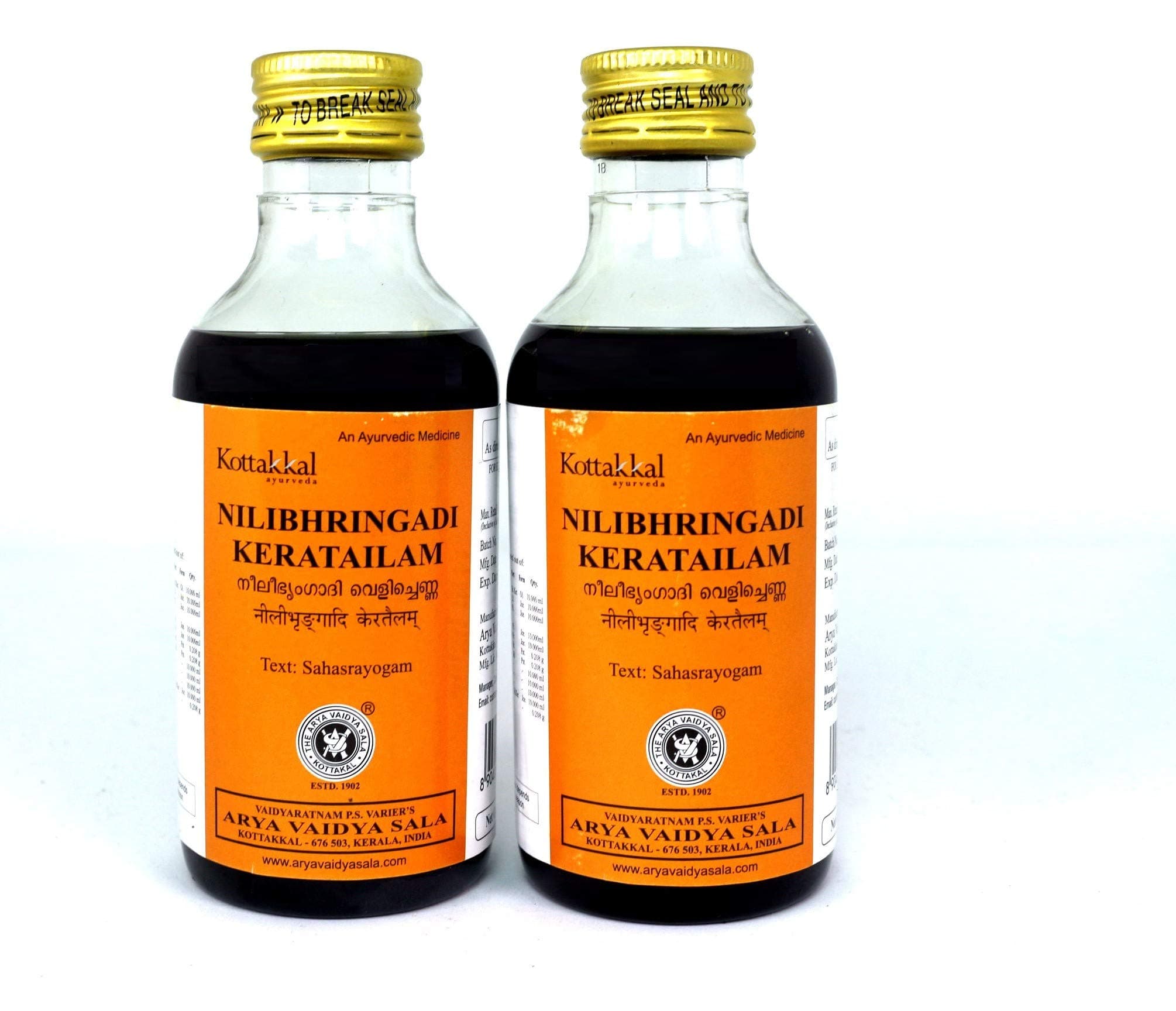 Arya Vaidya Sala Neelibringadi Kera Tailam -200 Ml (Pack of 2)