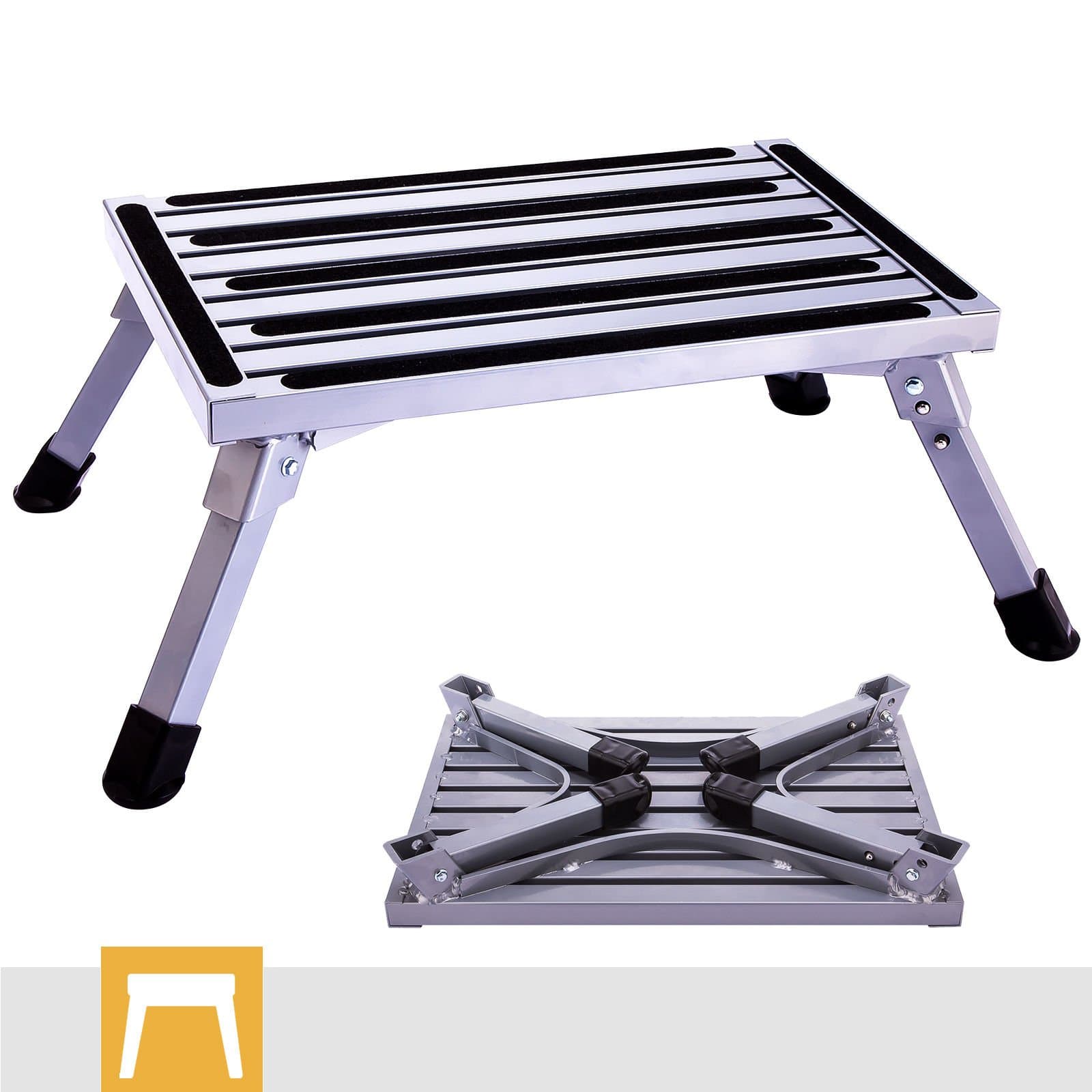 New MTN-G Aluminum Step Stool Folding Drywall Step Up Platform Home Use Portable Ladder