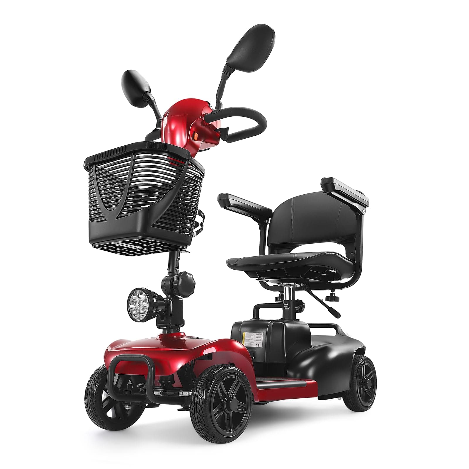 4 Wheel Mobility Scooter - Foldable Mobility Scooters for Adults, Long Range 15 Miles, Max Load of 330lbs, All Terrain Mobility Scooter with Basket & Cup Holder