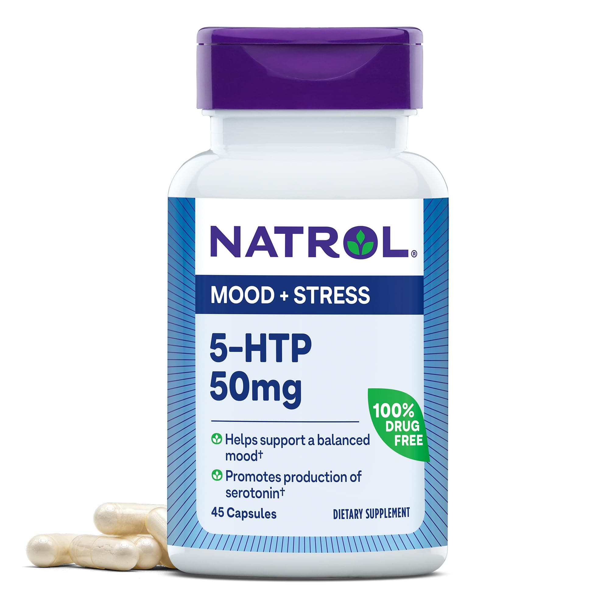 Natrol 5-HTP Capsules, 50mg, 45 Count