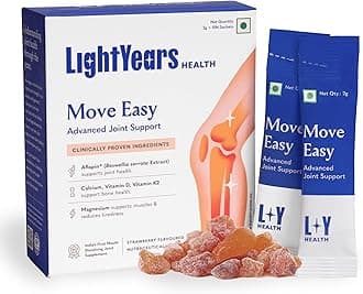 Move Easy | Advanced Joint Support Supplement | Clinically Proven Ingredients | Boswellia Serrata, Magnesium, Calcium, Vitamin D, Vitamin K2-7 | Mouth-Melting Powder | 15 Sachets