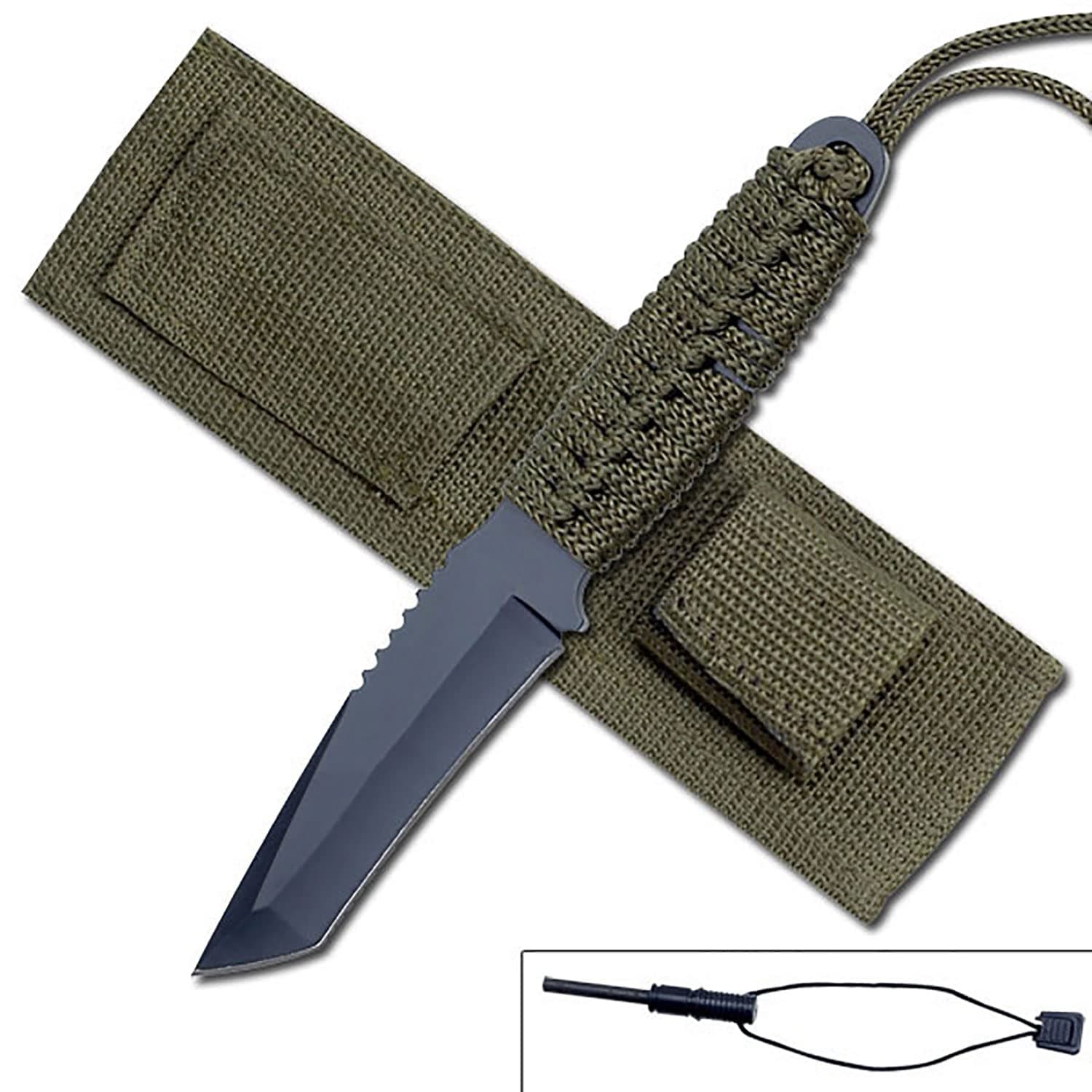 Survivor HK-106 Series Fixed Blade Knife with Fire Starter 8-Inch Overall