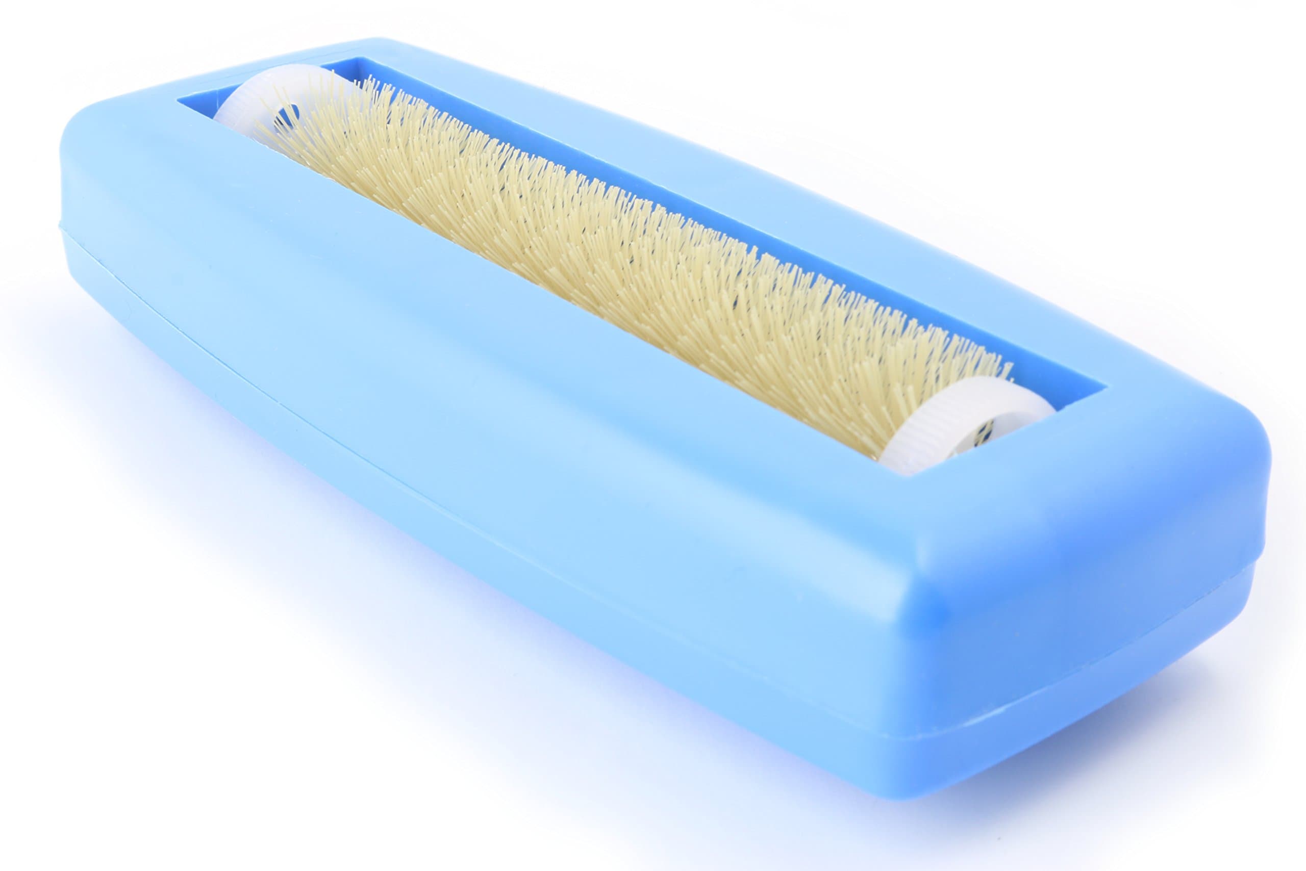 Crumb brush crumpy, crumbly roller dirt collector table sweeper carpet crumber craft table cloth rotating scooter hand vacuum cleaner crumbs car caravan camper trunk manually brush mini hoover floor furniture surface Rapido aspiratutto blue