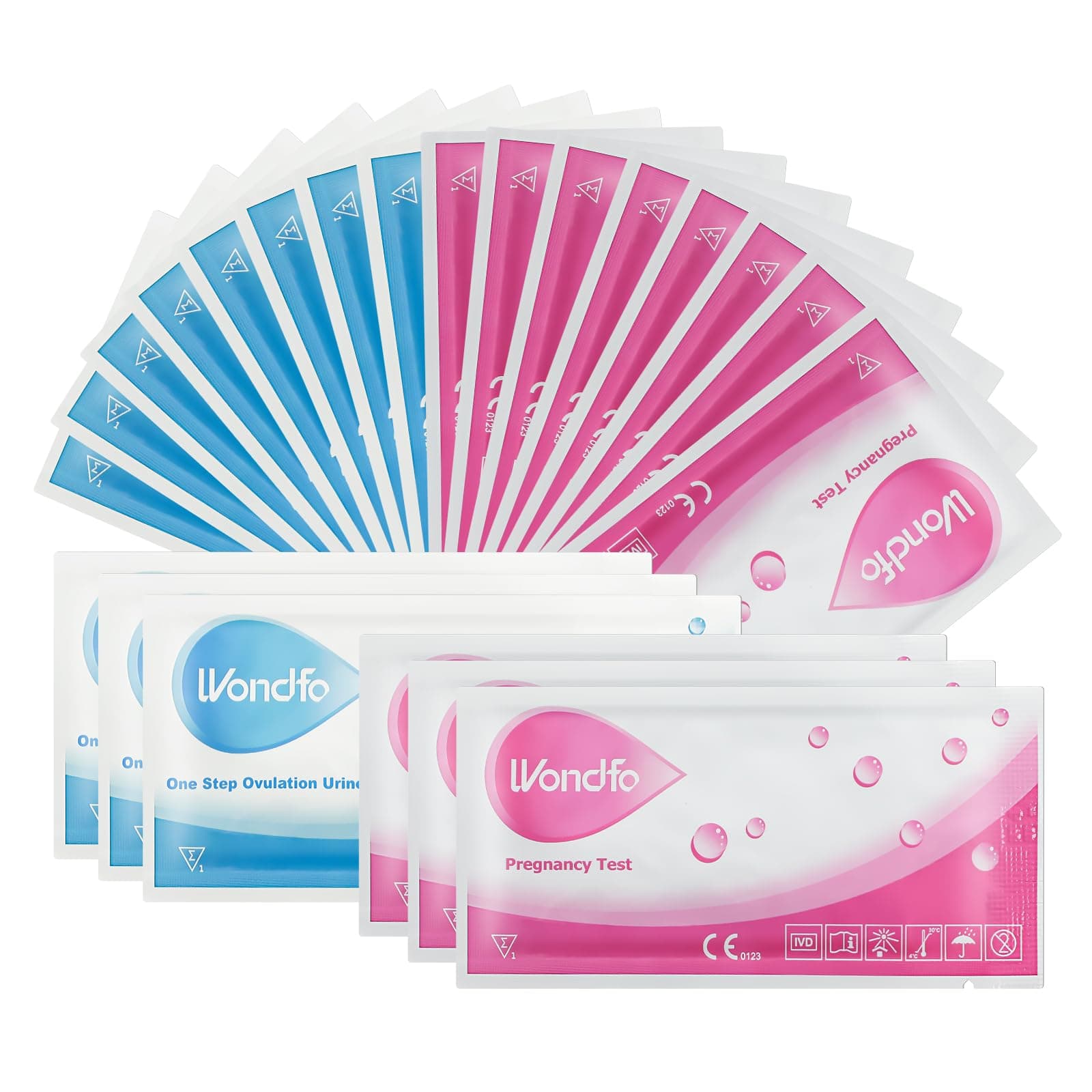WondfoOvulation Test Kit Pregnancy Test Strips 50x Ovulation Test Strips and 20x Pregnancy Test Strip Fertility Predictor Testing Combo Package