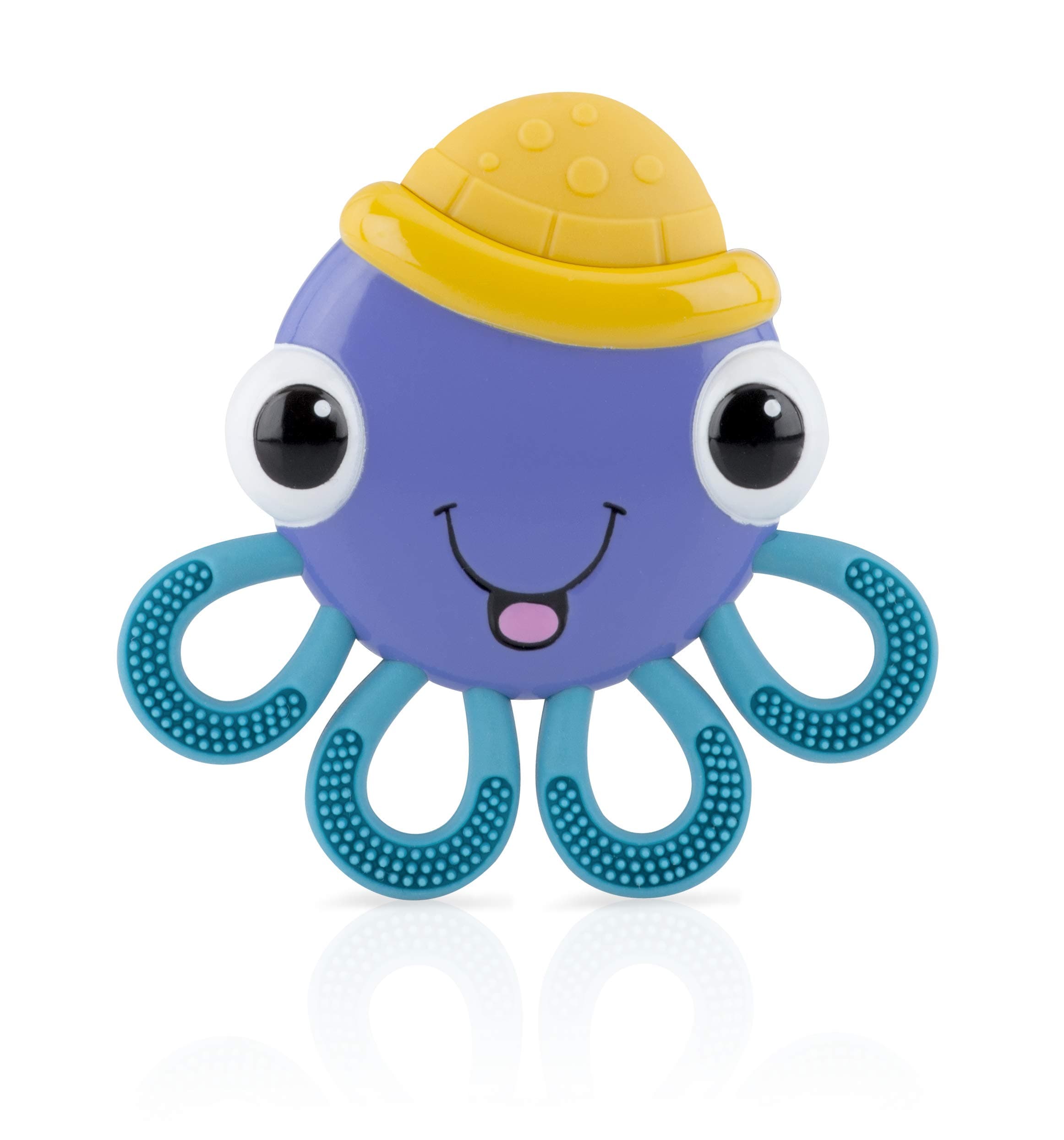 Vibe-EEZ Vibrating Teether - Battery Powered - Textured Surface and Easy to Grasp Toy for Baby Teething Relief - 3+ Months - Octopus