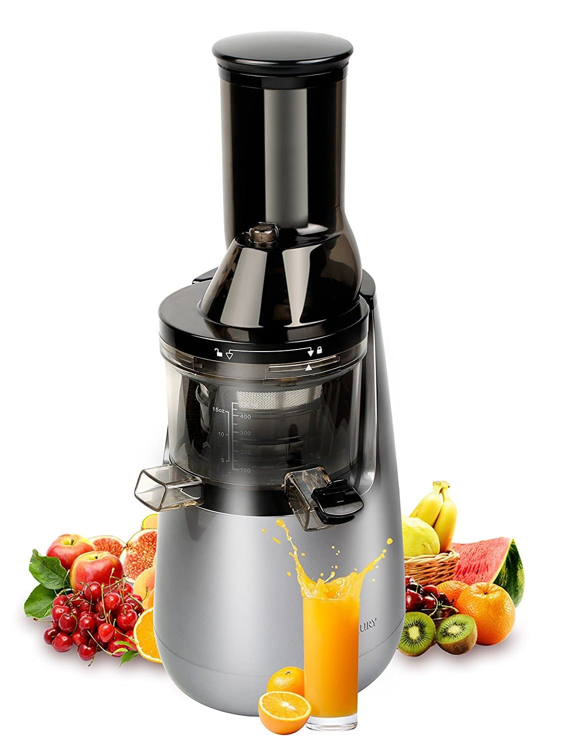 PUBEI Juicer with Low Speed Technology for Retaining Nurtients Slow Masticating Juicer Extractor 250Watt Quietly Motor,50RPMs,Slow Masticating Juice Evenly and Gently From Fruits,Vegetables and Nuts