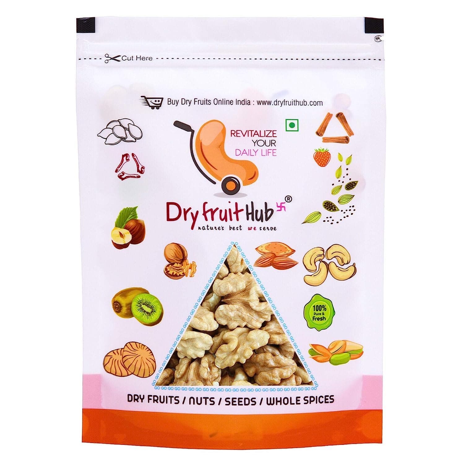 Dry Fruit Hub Kahmir Walnuts 500gm Without shell Grade 1, Akrot, Akhrot Without Shell, Acrot Kernels,Akrut, Akhrot Giri, Walnut Kernels