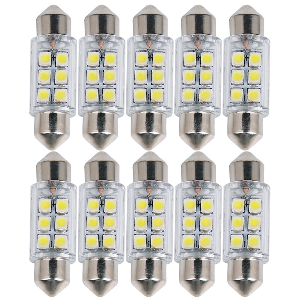 Raysen 10 x 36 mm 5 W Car Interior Dome Light Bulbs Vanity Mirror Cargo Light Replacement Bulbs LED License Plate Lights Map Lamps