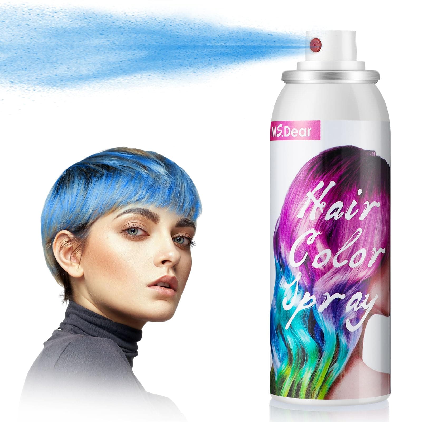 Blue Hair Spray Hair Dye Spray Temporary Hair Color Spray-On 1-Day Washable 100ML for Cosplay Festival