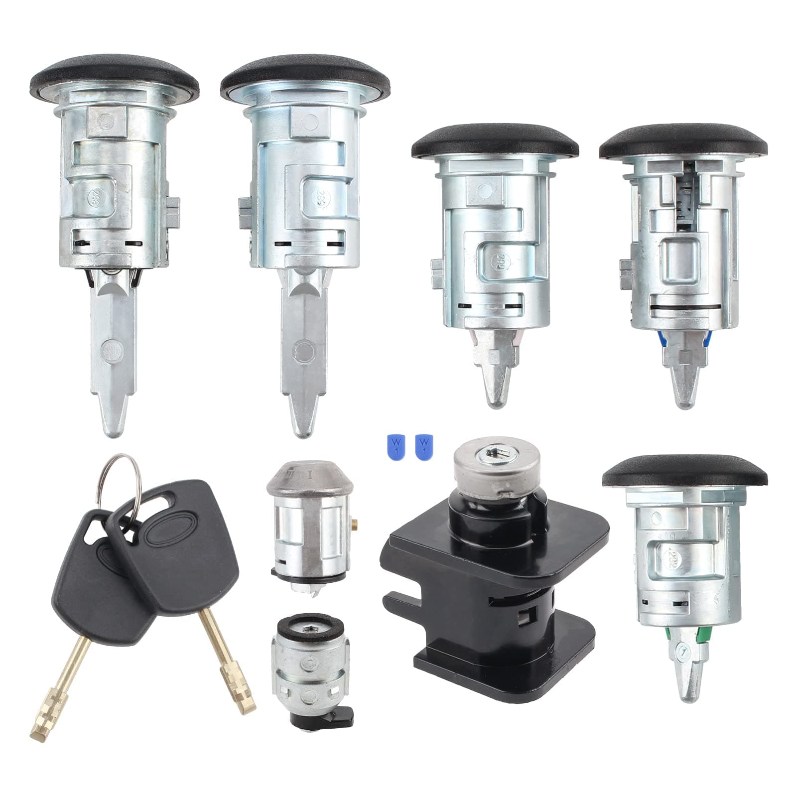 AUTOKAY 2 Keys Complete Lock Set Fits for Ford Transit Connect Bonnet Fuel Door Lock 4425134