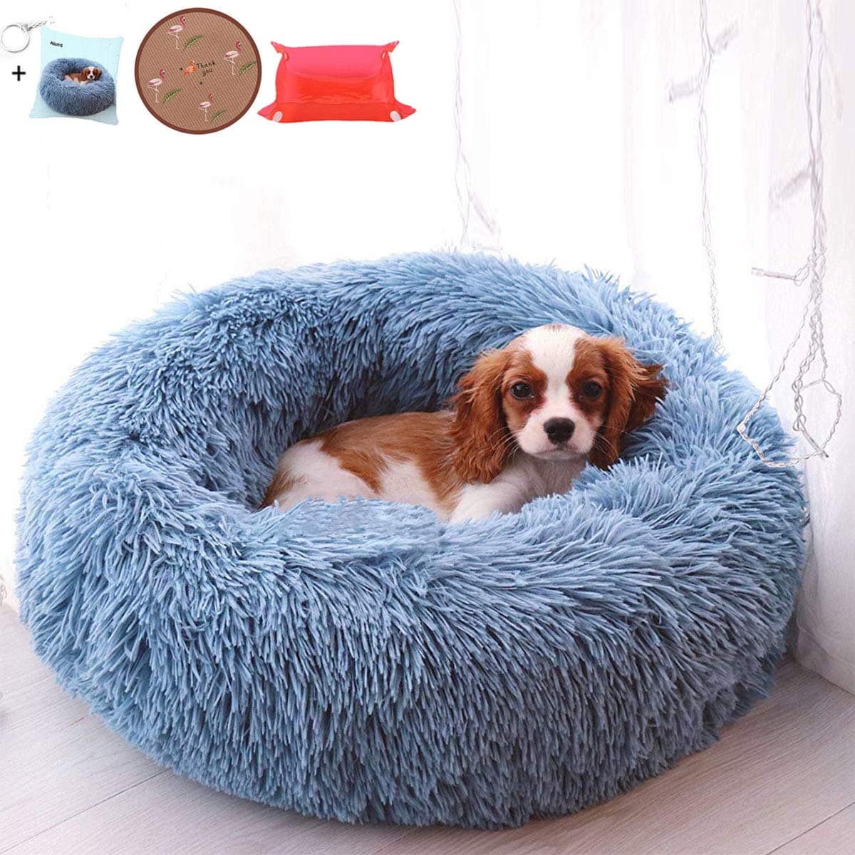 Ailotrd Dog Beds Extra Soft Washable Comfortable Pet Bed Sofa,Waterproof Round Plush Donut Cats Nest Bed Cushions