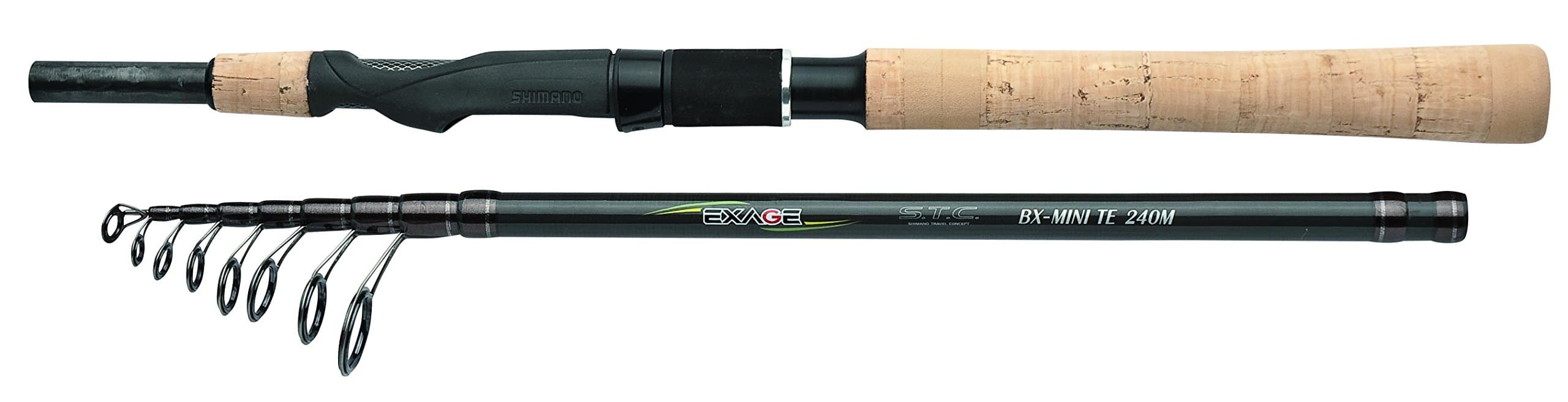 SHIMANO Exage BX STC Mini Tele Spinning 210 ML Medium Light, 7 Feet, Travel Spinning Fishing Rod, TEXBXMTS21ML