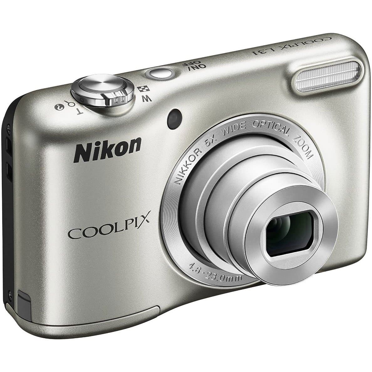 Nikon COOLPIX L31 Compact Digital Camera - (16.1 MP, 5x Optical Zoom) 2.7-Inch LCD - Silver