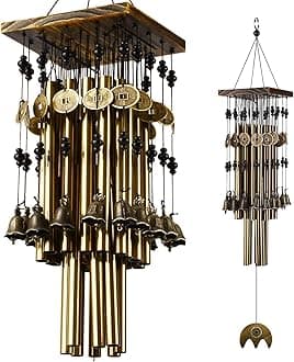 Wind Chimes for Outside, 30"Memorial Wind Chimes with 24 Copper Tubes and 16 Copper Bell for Garden,Patio,Window Wind Chime Hanging Decoration,Bronze Memorial Sympathy Wind Chime Gifts for Mom