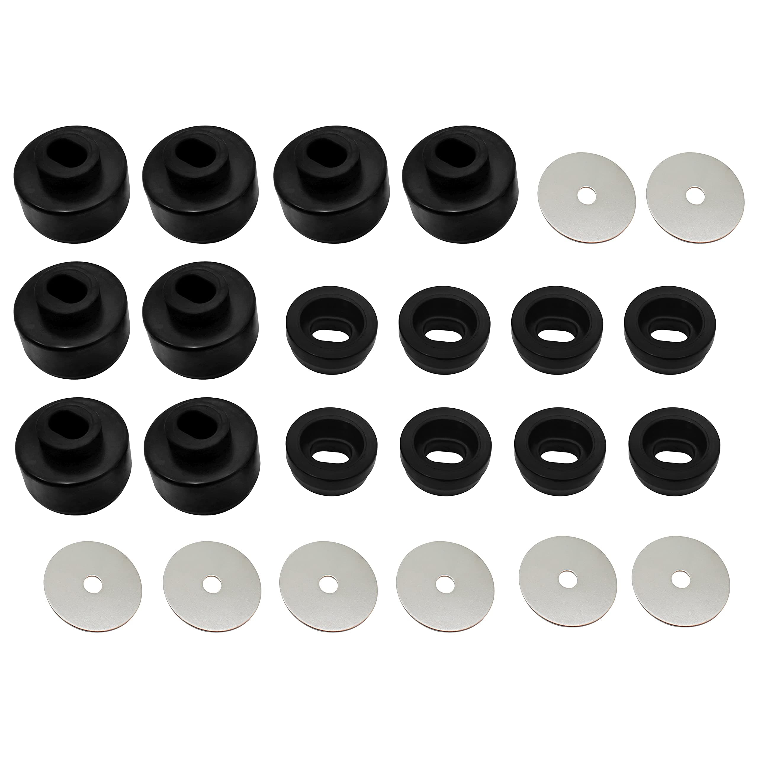 7-141 Body and Cab Mount Bushing Kit Compatible with Chevy Silverado & Sierra 1500/2500 2WD/4WD 1999-2014 （Black 24PCS）
