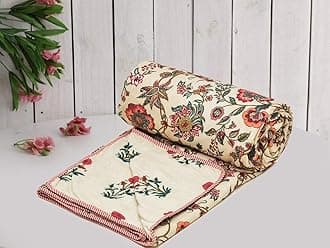 COZY FURNISH Super Soft Brushed Microfiber Cotton 3 Layer Breathable Double Dohar Lightweight Bed Dohar 84X96(Inches) 213X243(CM) Flannel Dohar Throws for Bed| TC - 144, Maroon Flower