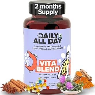 120 Multivitamin Tablet for Men Women, Senior Citizens, 46 ingredient With Omega 369, B12 and D3, K2, Iron, Zinc, Biotin, Calcium, Magnesium, Ginseng, Milk thistle, Ashwagandha, Moringa