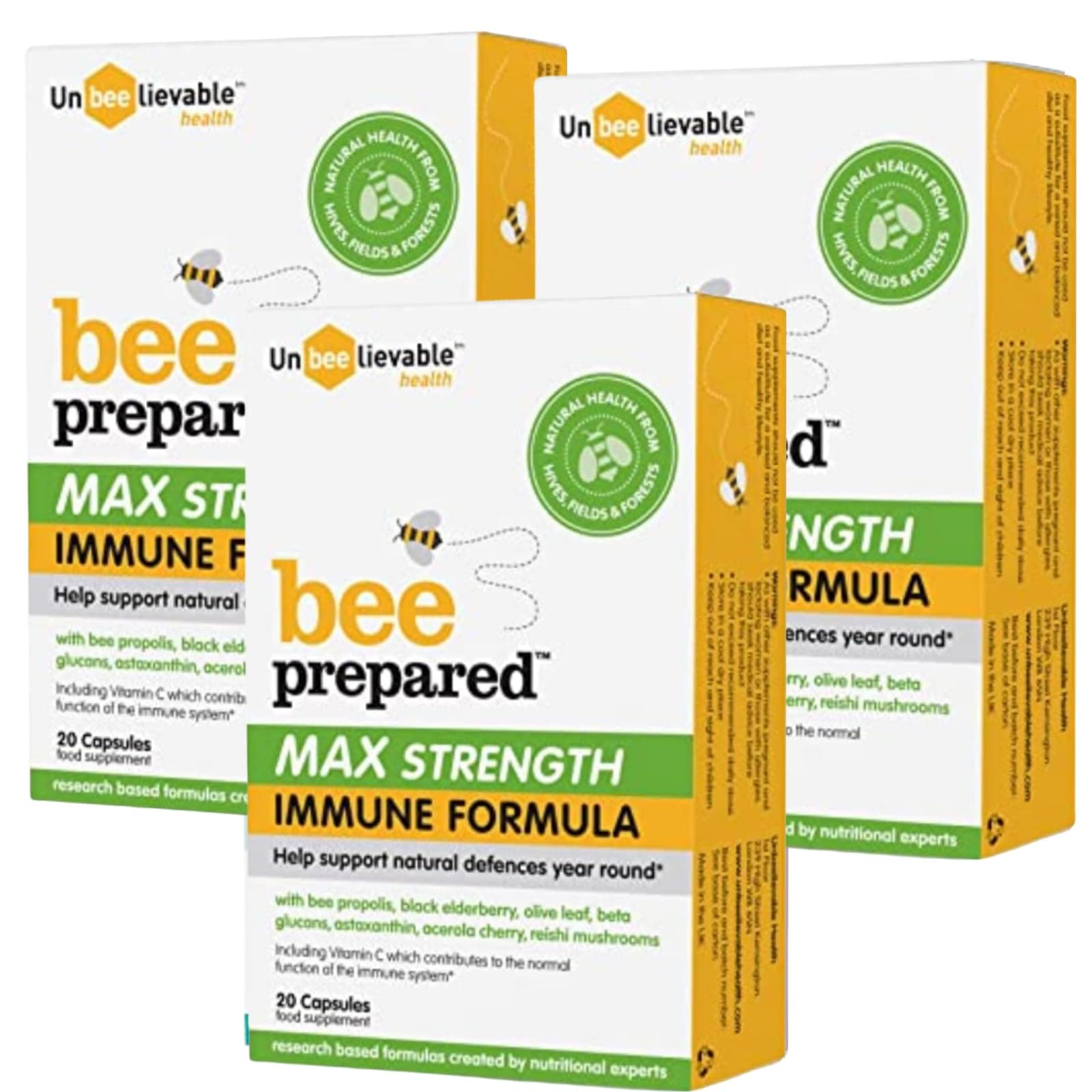 Health Bee Prepared Max Strength Immune System Formula - Created by Nutritional Experts - Contains Bee Propolis, Elderberry and More – Immunity Support Supplement