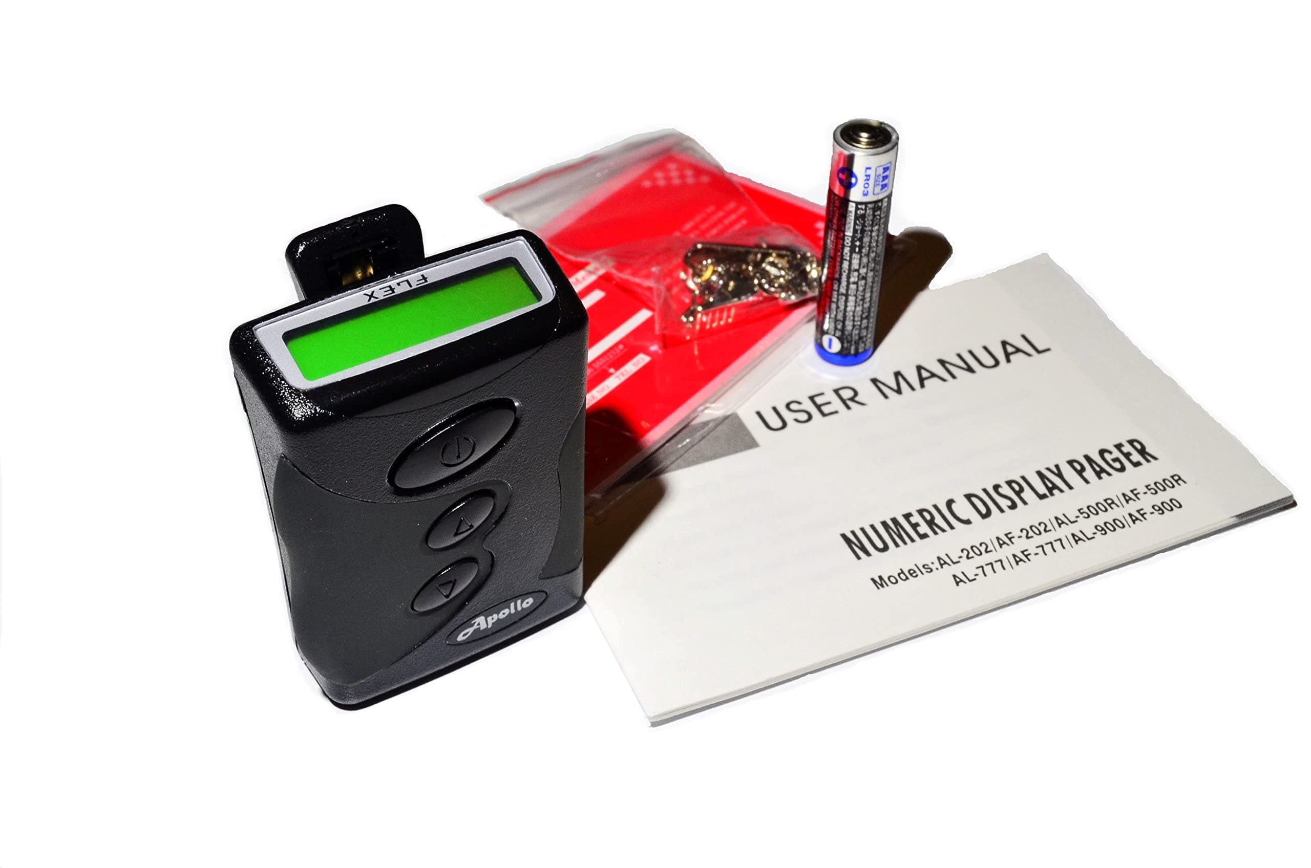 Apollo T2000 Black 1way Numeric Pager with 12 Months of Directpage Paging Service Included