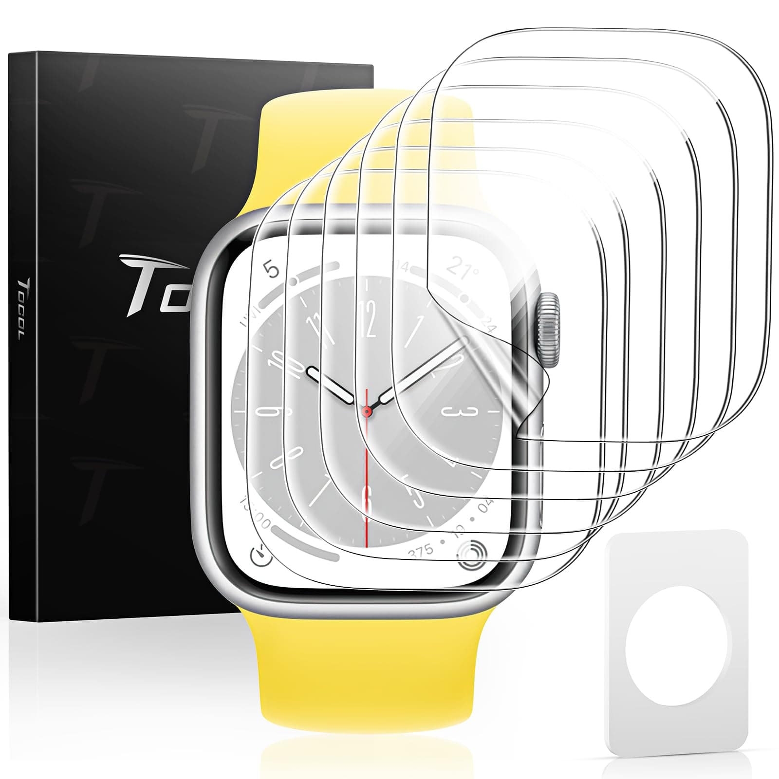 TOCOL 6 Pack Screen Protectors for Apple Watch SE (2nd Gen)/6/5/4 40 mm, Bubble-Free Scratch Resistant HD Transparent Soft TPU Screen Protector Film for Apple Watch 40 mmGlobal Recycled StandardGlobal Recycled StandardGlobal Recycled Standard