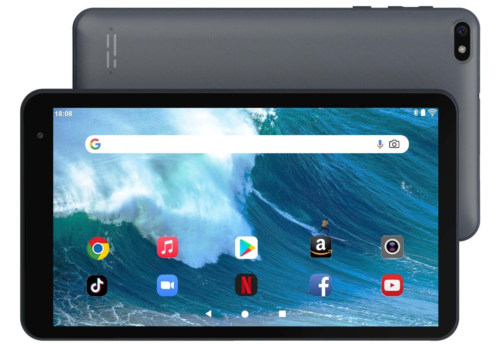 NORTH BISON Android Tablet 7 inch, Android 11 Tablet, 2GB RAM 32GB ROM, Quad-Core Processor, Dual Camera, WiFi, Bluetooth, 128GB Expand, GMS Certified-Silver