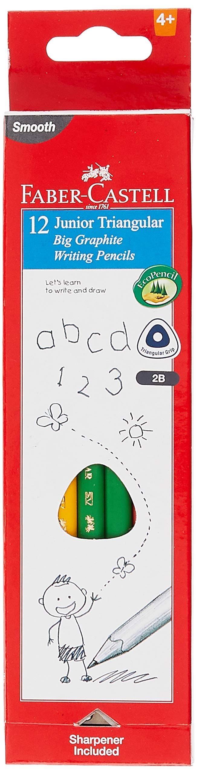 Faber-Castell Junior Triangular Graphite Pencil 2B Box Of 12Pc