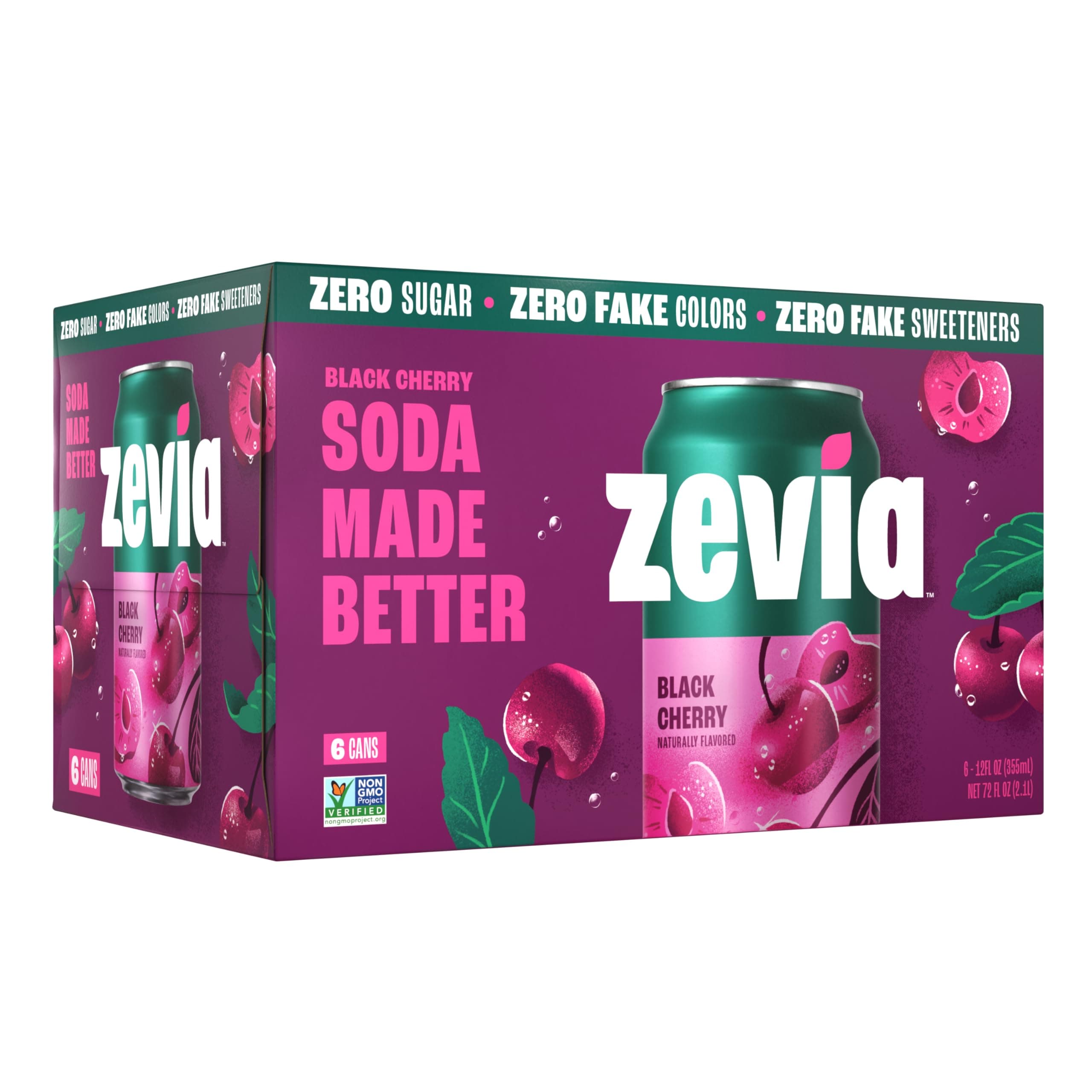 Soda - Zero Calorie - Black Cherry - Can - 6/12 Oz - Case Of 4