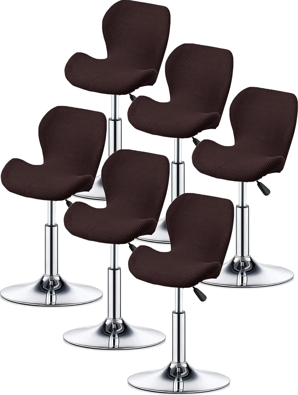 Bar Stool Cover Set of 2/4/6 Shell Back Adjustable Swivel Bar Stools Slipcover,Barstool Protector Covers for Dining Room Kitchen (Color : #6, Size : 6pcs)