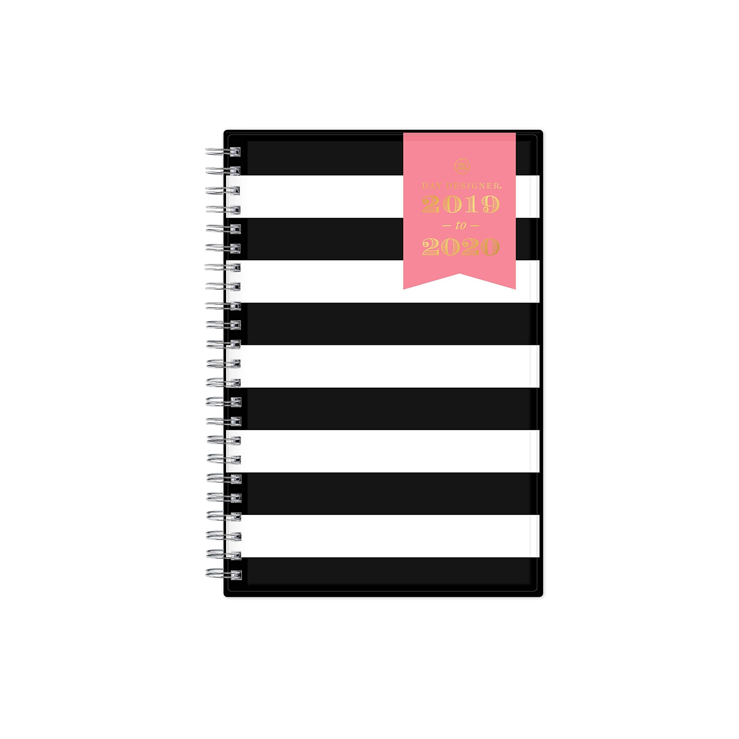 July 2019- June 2020 Weekly/Monthly Planner Notes,Blue Sky 5" x 8"/ Black Stripe