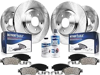 Detroit Axle - 10pc Brake Kit for Audi A6 A7 A8 Quattro S7, Disc Brake Rotors Ceramic Brakes Pads Replacement : 14.02" inch Front and 12.99" inch Rear Rotors