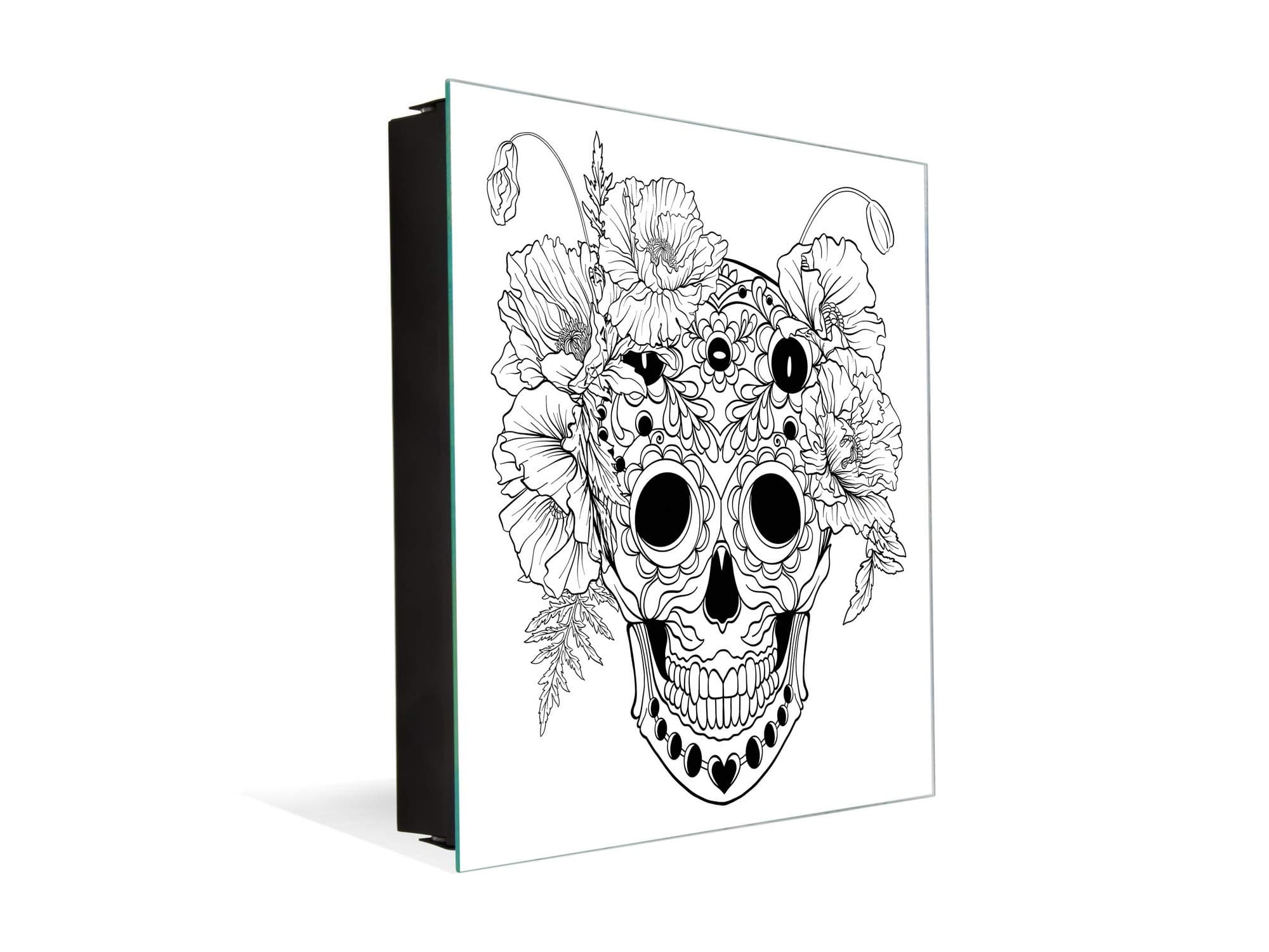 Concept Crystal Wall Mount Key Box together with Decorative Dry Erase Board K12 Sugar skull