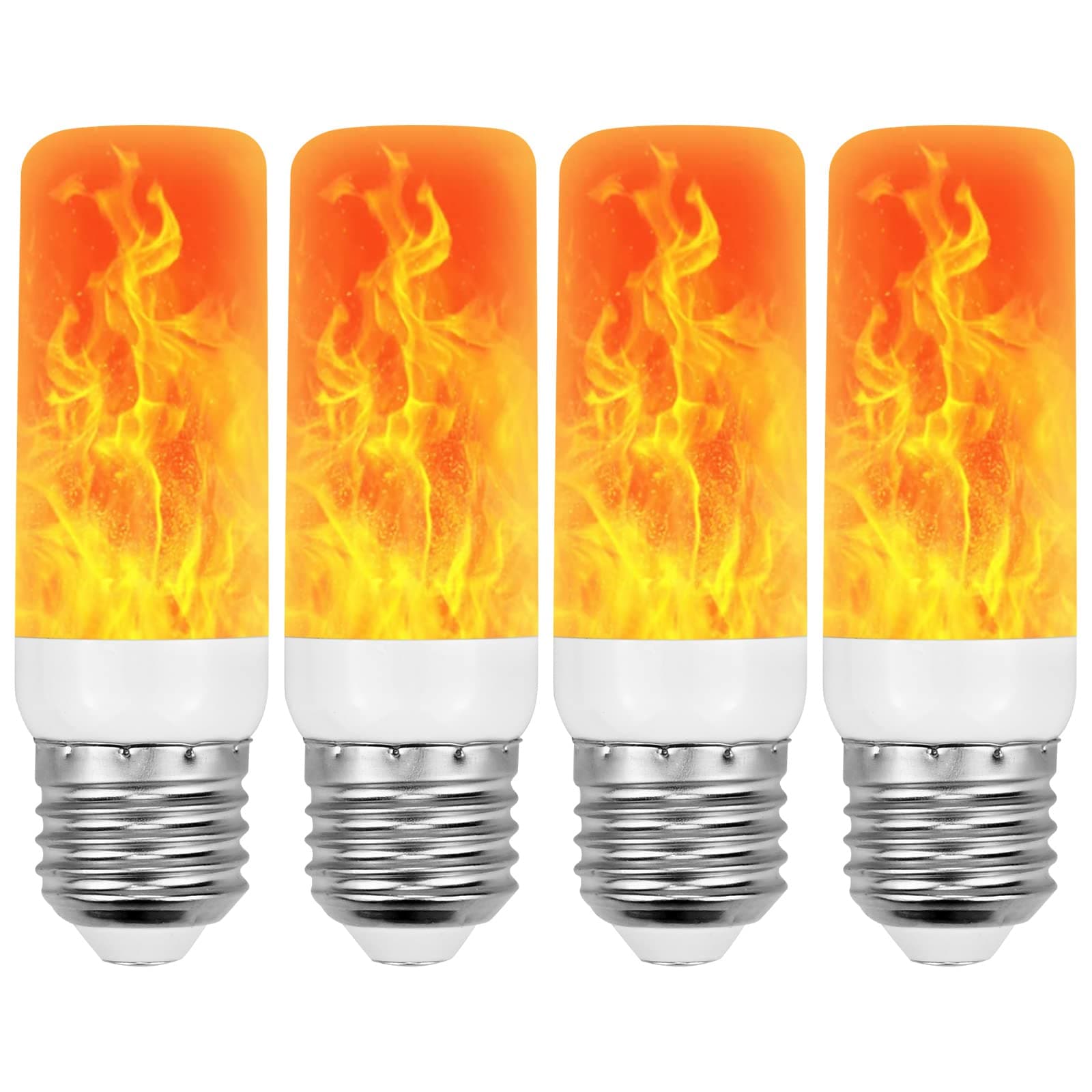 CECOMBINE LED Flame Light Bulb, Effect Light Bulbs,4 Lighting Modes LED Outdoor Light 5W E27 Flame Bulb Party Bulb Lights for Christmas Halloween Party Dancing Garden Decorative Lighting (4 PCS)