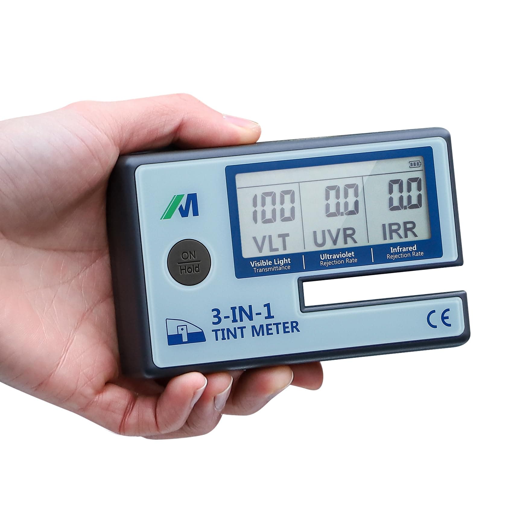 Tint Meter, Digital Window Tint Meter, 3-in-1 Solar Film Transmission Meter, UV IR Rejection Meter Spectrum Tester for Precise Filmed Glass Testing Window Tint, for Roll Down Windows ONLY