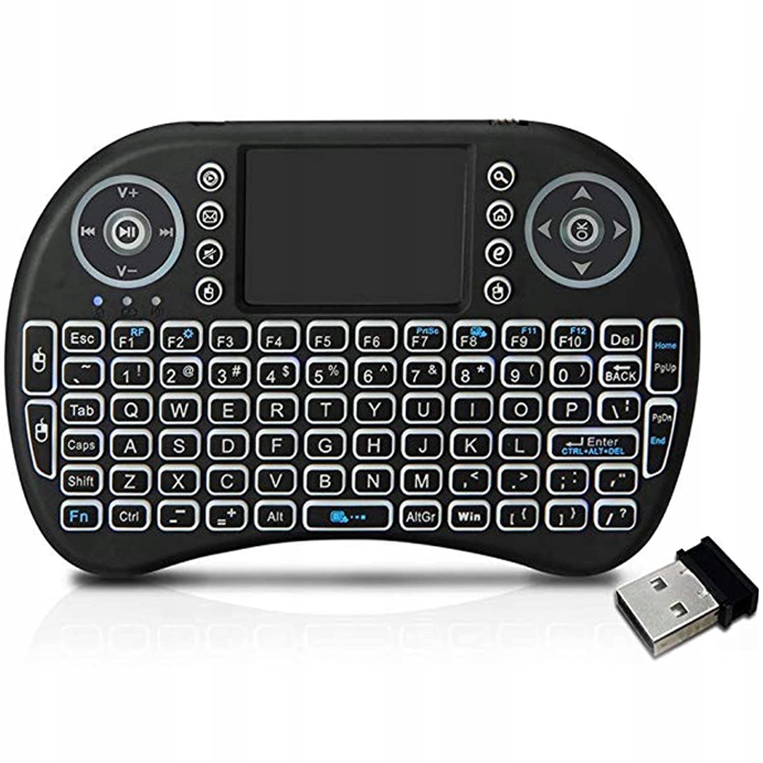 Rashmi IMPEX AirPAD i8 Mini Wireless Keyboard with Mousepad | Inbuilt Backlight | Supports All Smart TV, Android TV Box, Smart Phone, iOS and Raspberry-pi