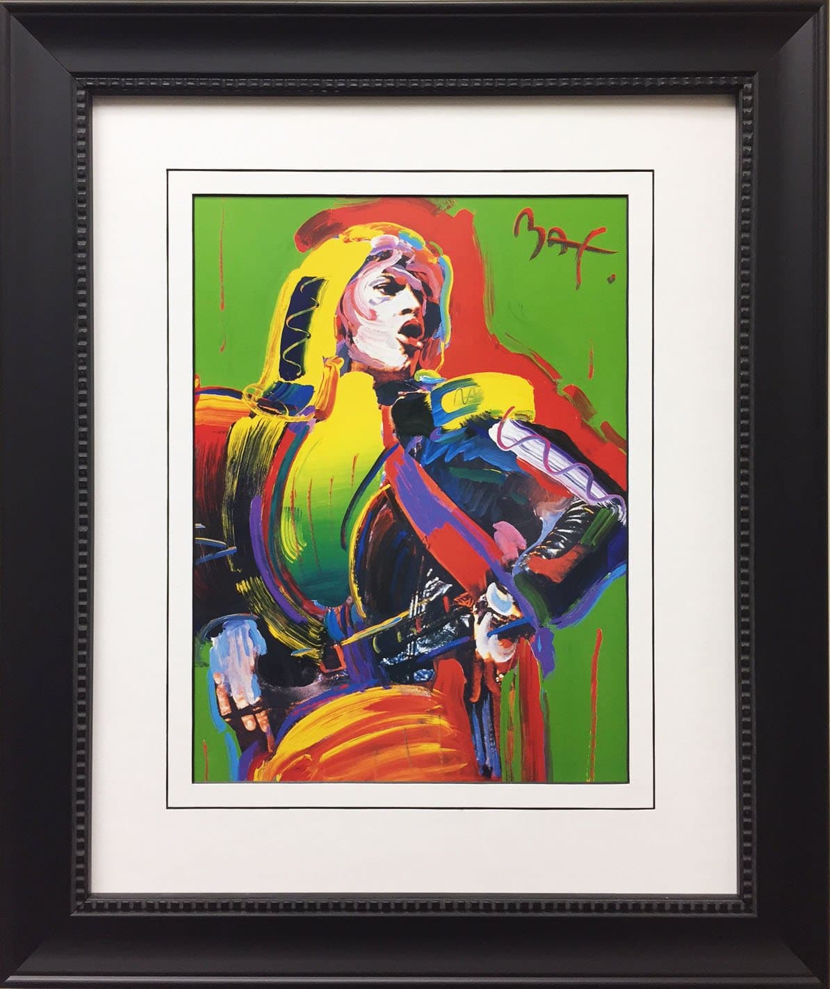 Peter Max"Mick Jagger 1995" Newly Custom Framed Art Print 16" x 19"