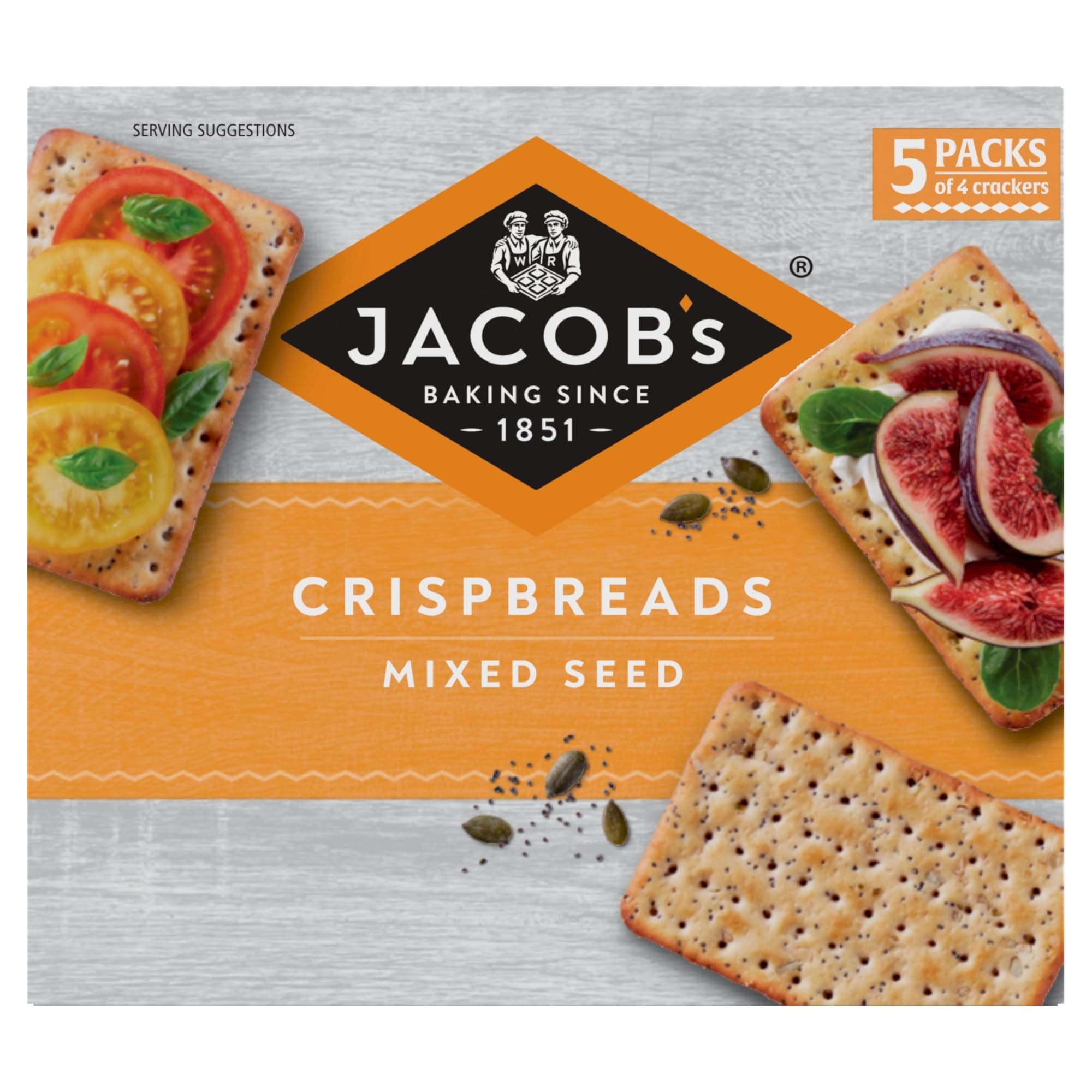 Crispbreads Mixed Seed Crackers 5 x 38g, 190g
