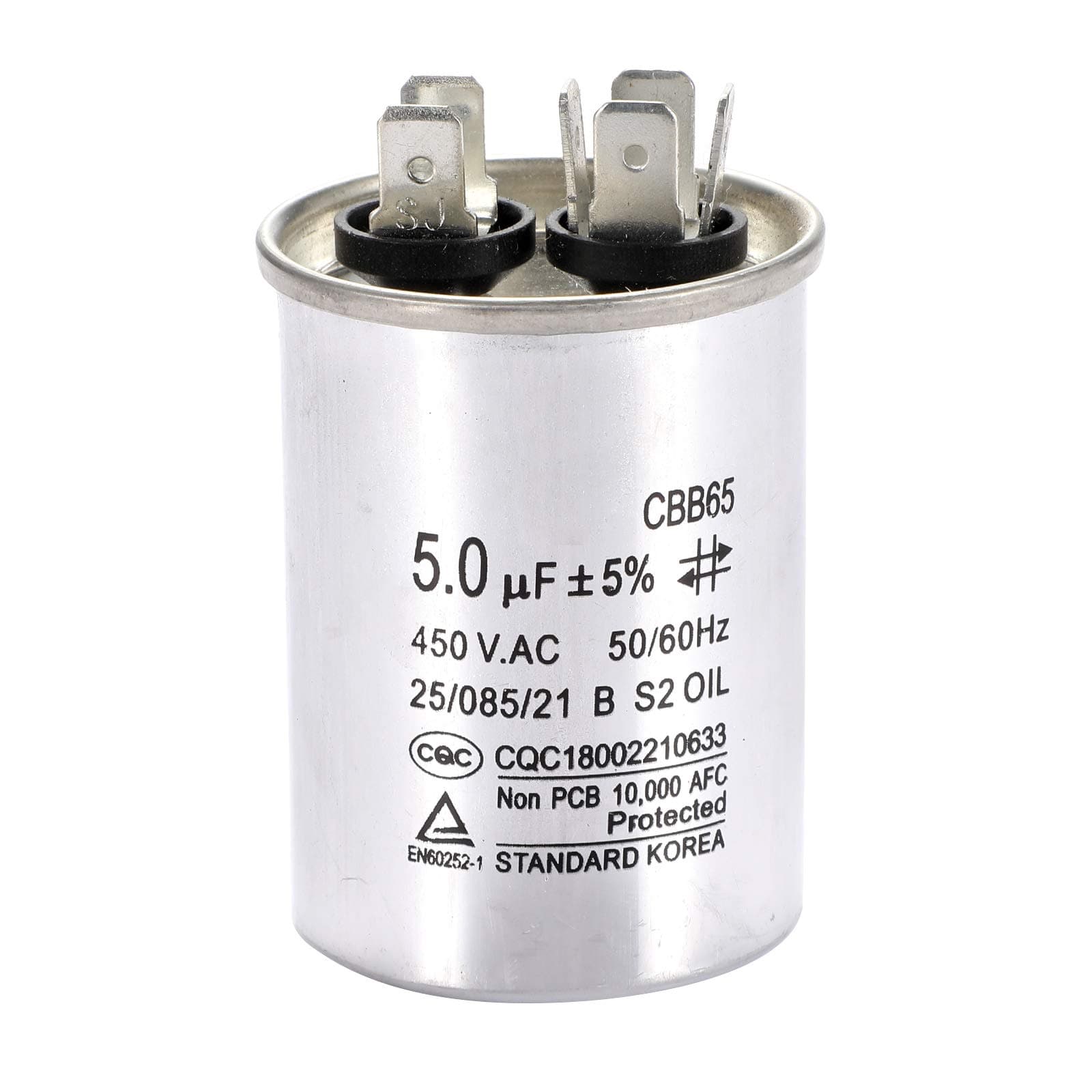 BlueCatELE 5 uF MFD AC Capacitor Single Run Capacitor Withstand Voltage 450V AC