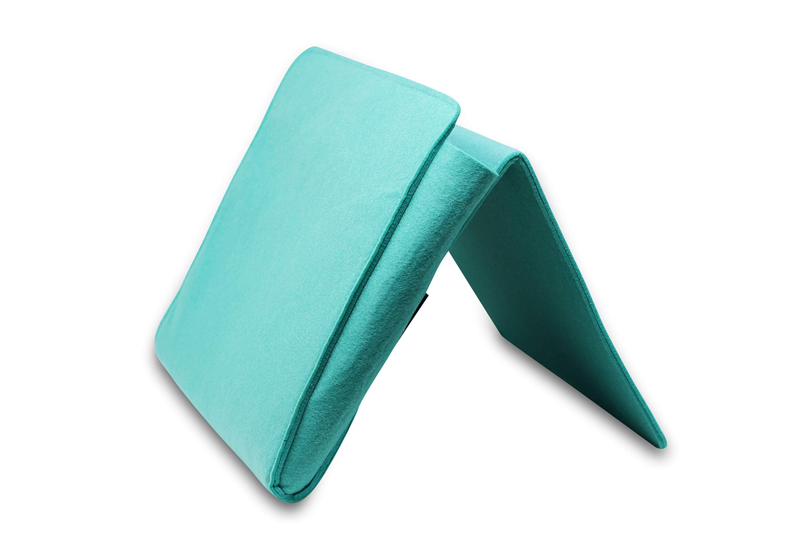 VistosoHome Bedside Caddy w/Extra Pockets - 1 Large Pocket and 2 Mesh Pockets - Bedside Storage Organizer Modern Felt Magazine Holder - Simplistic Design Hang Bag for Books, Remote (Teal)