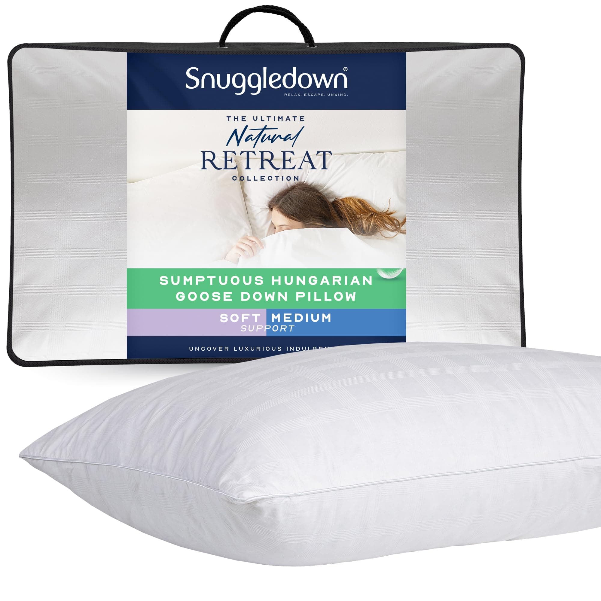 Snuggledown Pillow, Cotton, White, Full