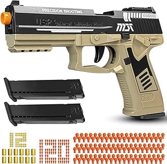 Toy Gun with Automatic Reloading Rebound Shell Ejecting and Soft Foam Blaster, Ideal for Shooting Games, Education Model Toys, Gift for Kids Boys Girls