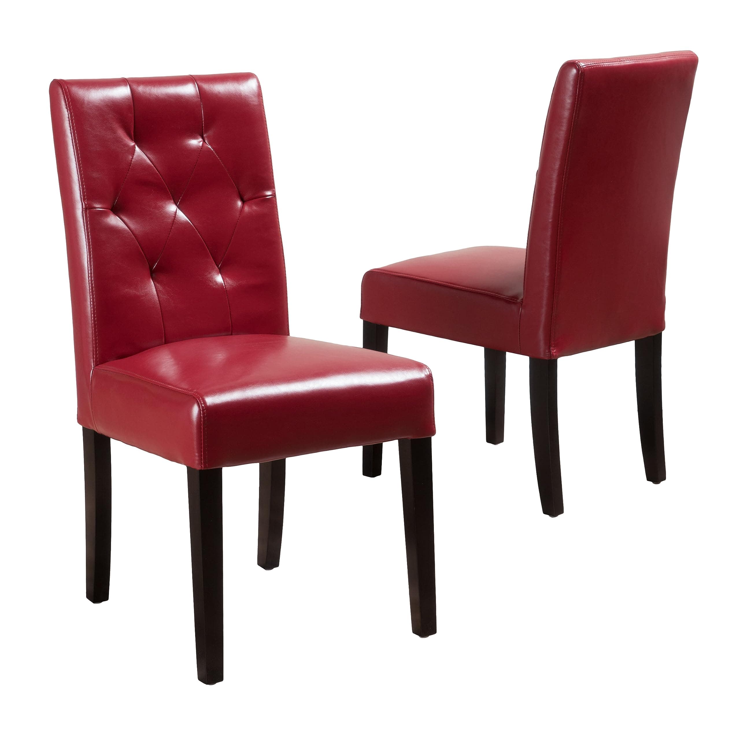 Christopher Knight Home Gentry Bonded Leather Dining Chairs, 2-Pcs Set, Red