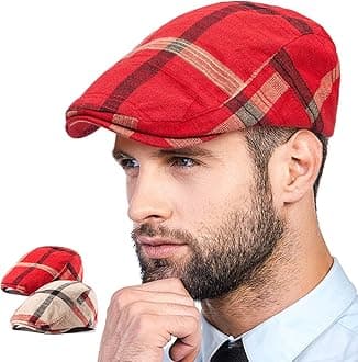 2Pack Unisex Flat Cap Newsboy Hats for Men Women, Summer Casual Adjustable