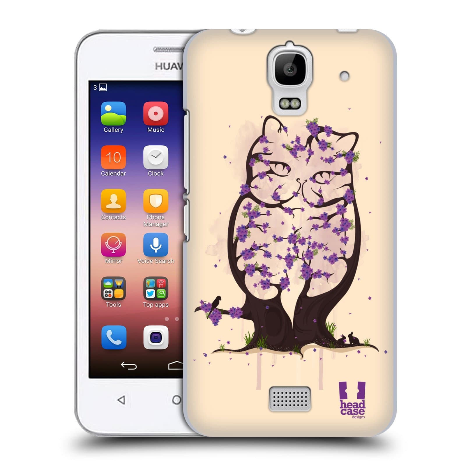 Head Case DesignsJacaranda Cat Wildlife In Bloom Hard Back Case for Huawei Y360 / Y3