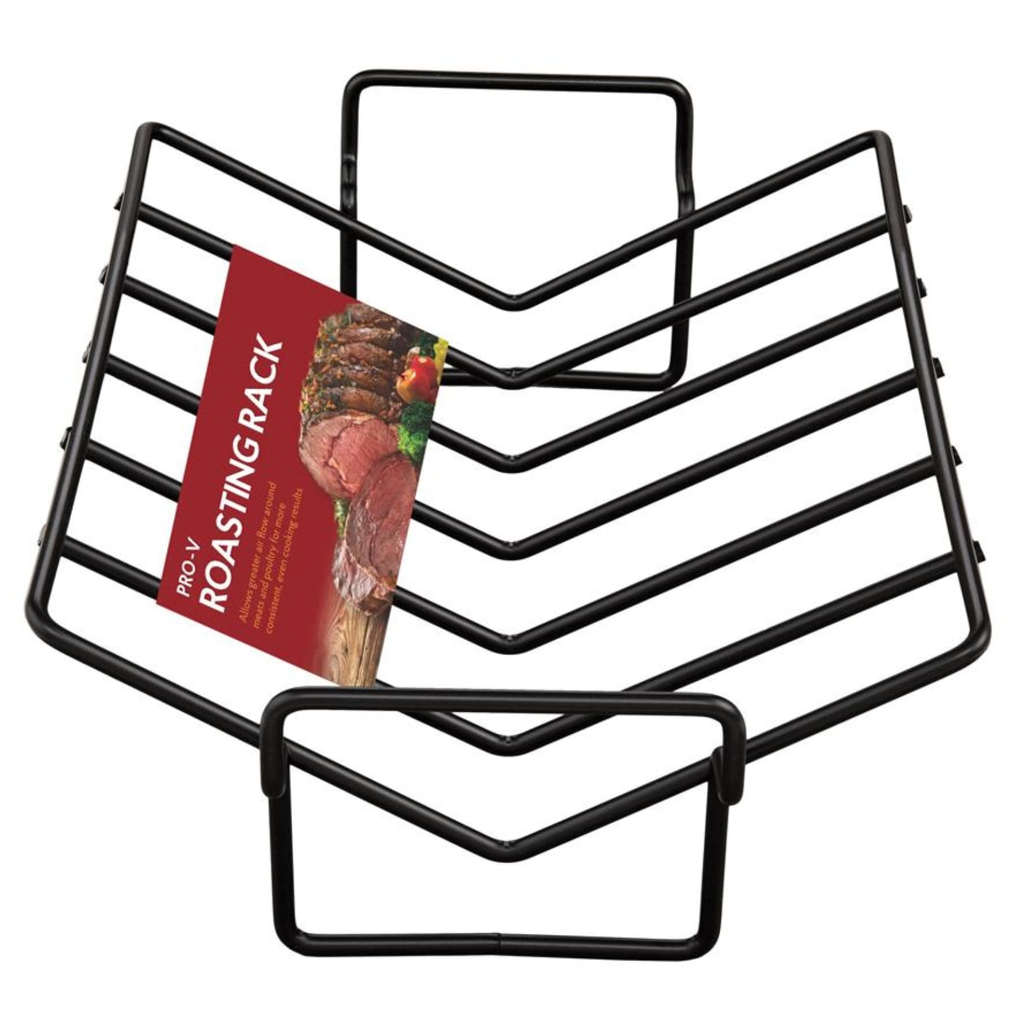 HIC Kitchen Roasting Pro V-Shaped Baking Rack, Nonstick-Coated Steel, For Even Cooking And Juicy Results, 15.75 x 10.25 x 4-Inches