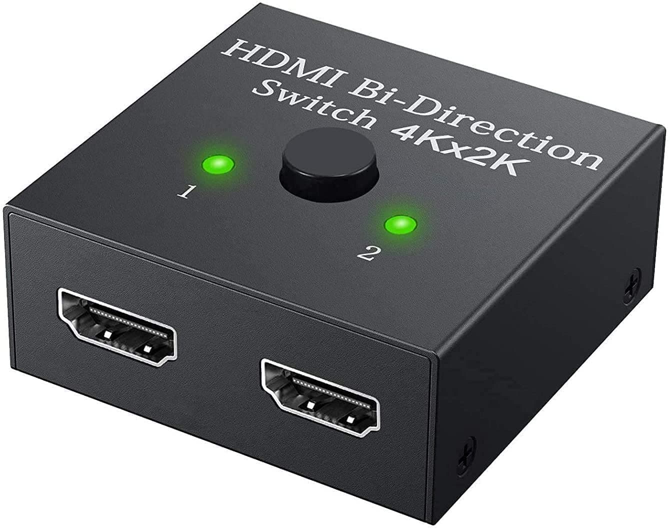 Electro Wolf HDMI Switch 2 in 1 Out 4K 60hz HDMI Switcher 2 Port, Bi-Directional HDMI Switch Splitter 2 x 1/1 x 2, No Power Required, Sharing HD Video, PC Gaming Accessories - Black