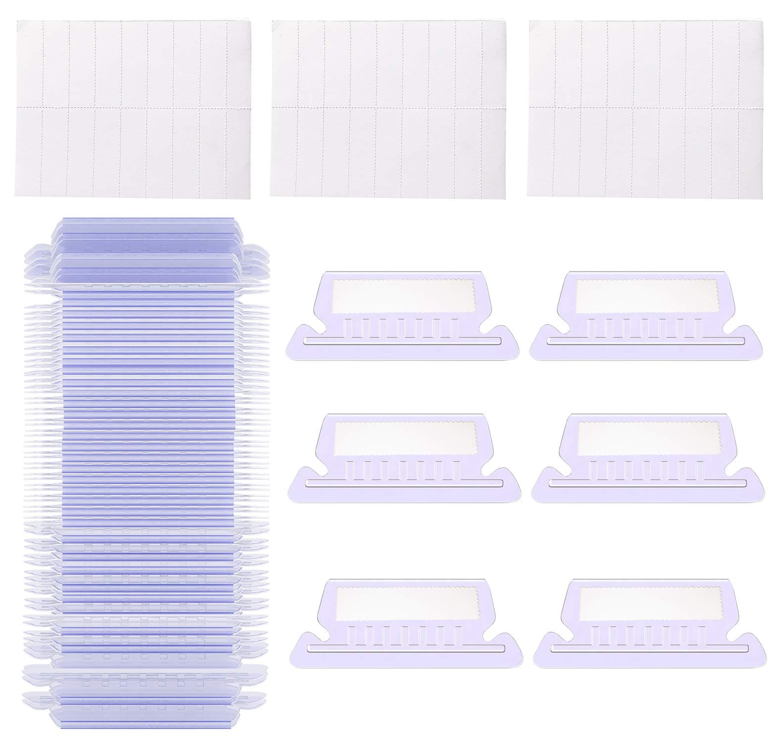 150 Sets Plastic Hanging Folder Tabs and Inserts, 2" File Tabs and Hanging File Inserts, Easy to Read and Identify Files