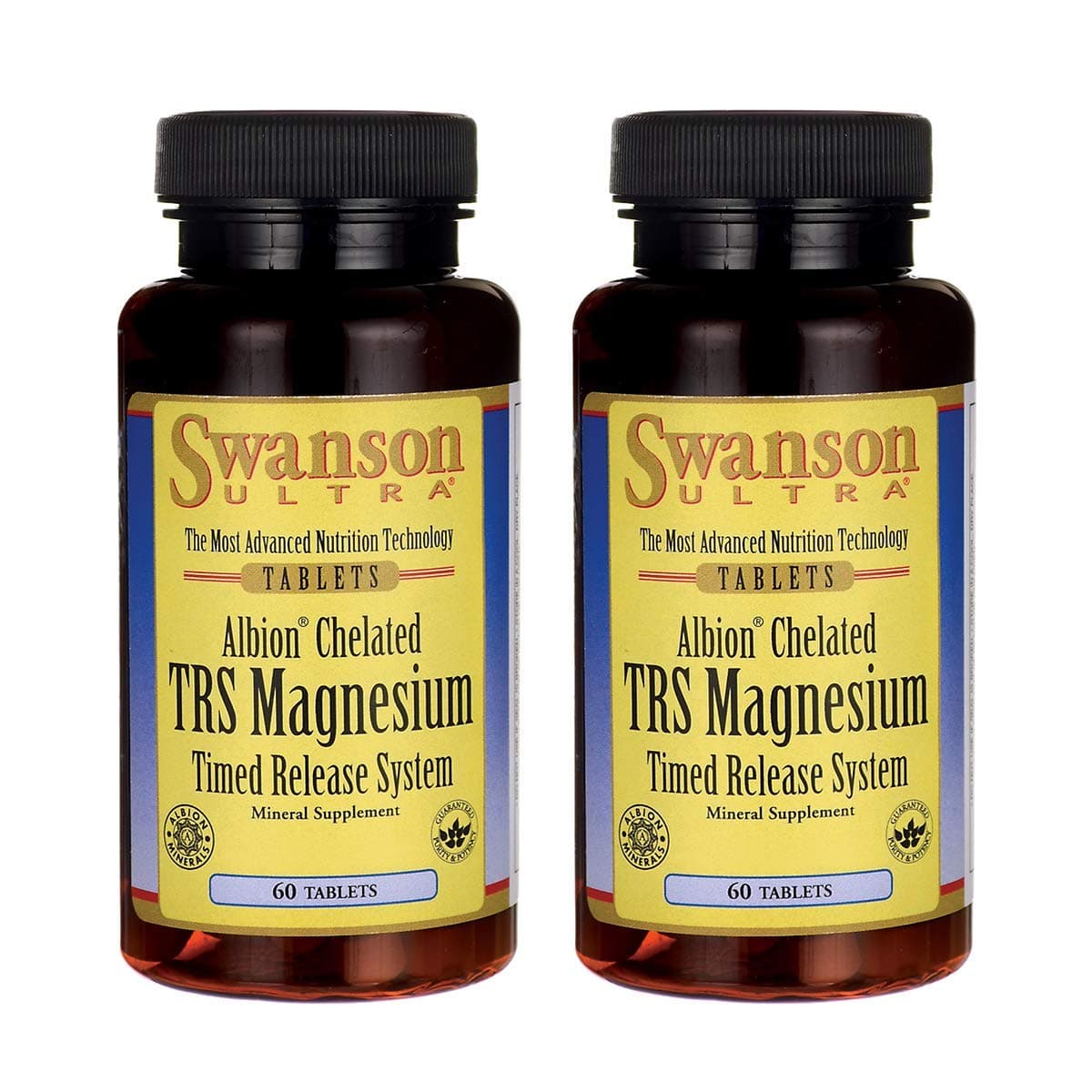 Swanson Albion Chelated TRS Magnesium 60 Tabs (2 Pack)