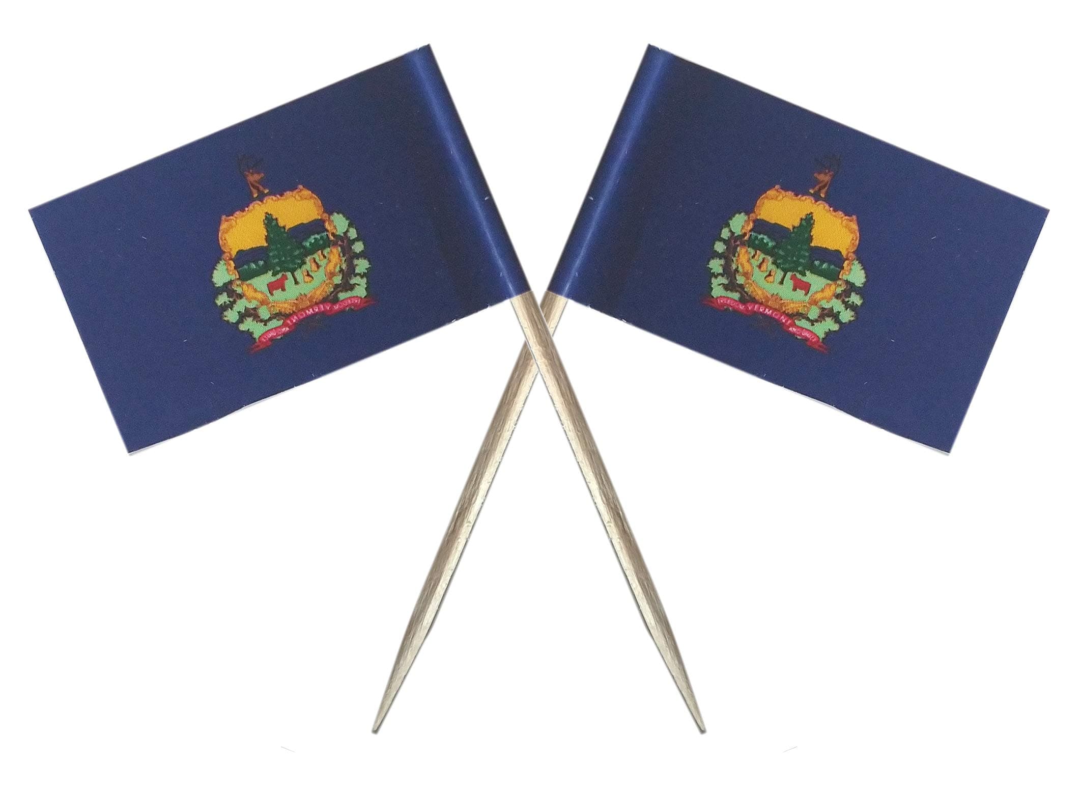 Vermont Toothpick Garnish Flags by Nesha (100 pack)